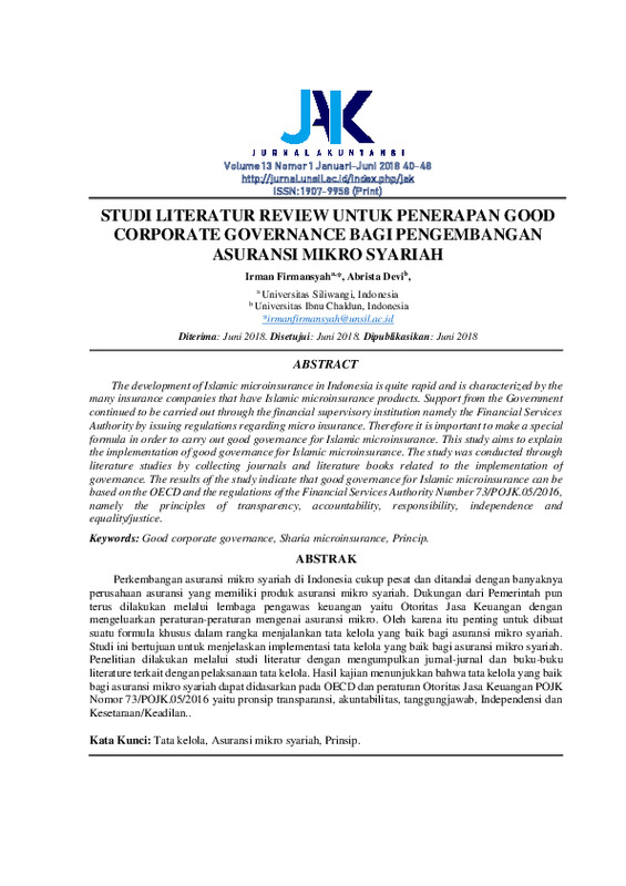 Studi Literatur Review Untuk Penerapan Good Corporate Governance Bagi Pengembangan Asuransi Mikro Syariah.pdf Studi Literatur Review Untuk Penerapan Good Corporate Governance Bagi Pengembangan Asuransi Mikro Syariah.pdf