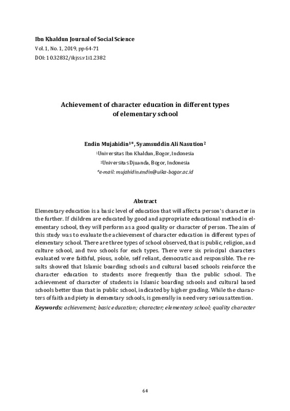 Achievement of Character Education in Different Types of Elementary School.pdf