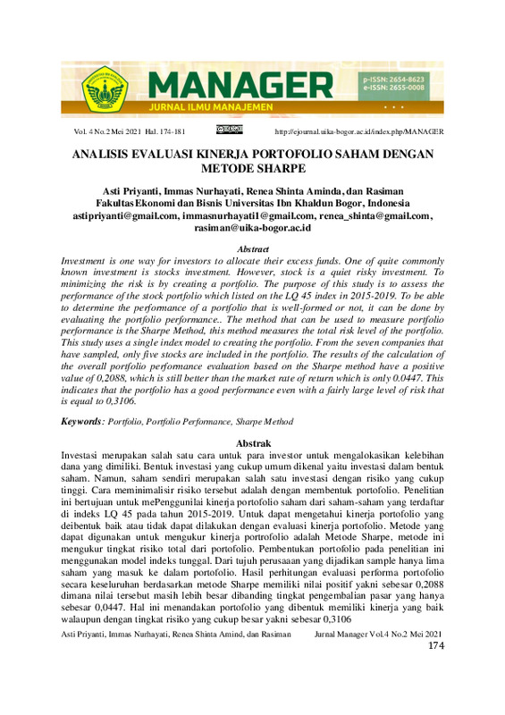 Analisis Evaluasi Kinerja Portofolio Saham dengan Metode Sharpe.pdf