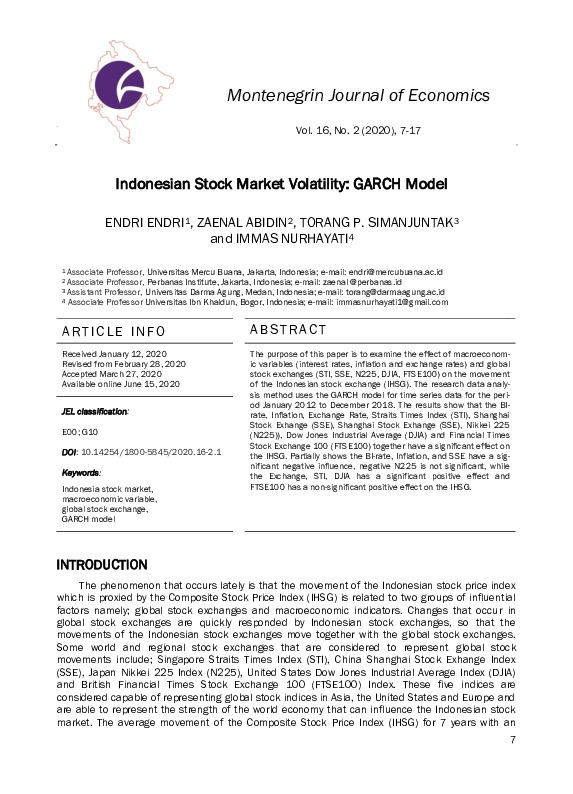 Indonesian stock market volatility GARCH model.pdf