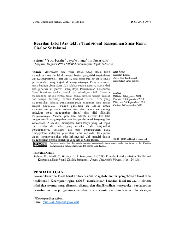 Kearifan Lokal Arsitektur Tradisional Kasepuhan Sinar Resmi Cisolok Sukabumi.pdf Kearifan Lokal Arsitektur Tradisional Kasepuhan Sinar Resmi Cisolok Sukabumi.pdf