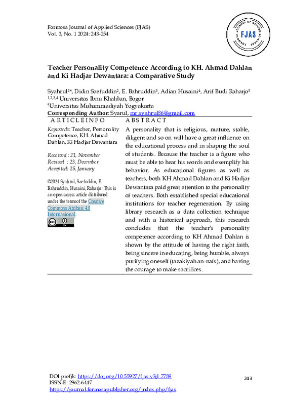 Teacher Personality Competence According to KH. Ahmad Dahlan and Ki Hadjar Dewantara.pdf Teacher Personality Competence According to KH. Ahmad Dahlan and Ki Hadjar Dewantara.pdf
