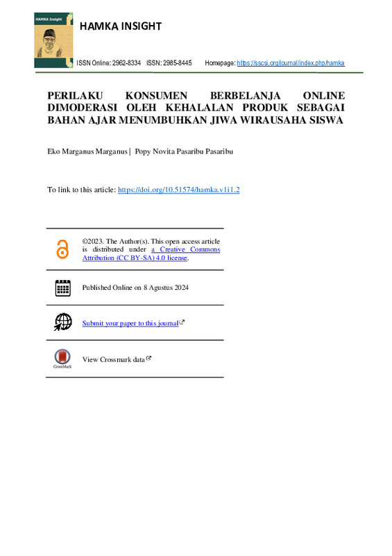 PERILAKU KONSUMEN BERBELANJA ONLINE DIMODERASI OLEH KEHALALAN PRODUK SEBAGAI BAHAN AJAR MENUMBUHKAN JIWA WIRAUSAHA SISWA.pdf PERILAKU KONSUMEN BERBELANJA ONLINE DIMODERASI OLEH KEHALALAN PRODUK SEBAGAI BAHAN AJAR MENUMBUHKAN JIWA WIRAUSAHA SISWA.pdf