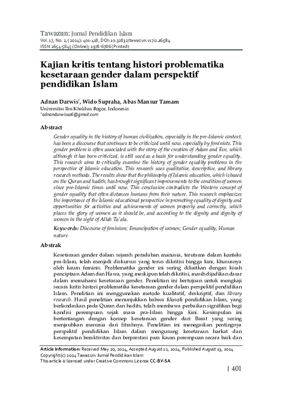 Kajian kritis tentang histori problematika kesetaraan gender dalam perspektif pendidikan Islam.pdf