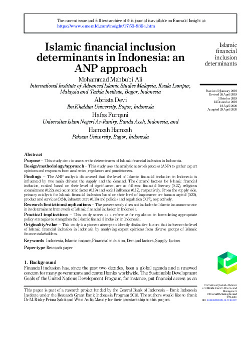 Islamic Financial Inclusion Determinants in Indonesia.pdf