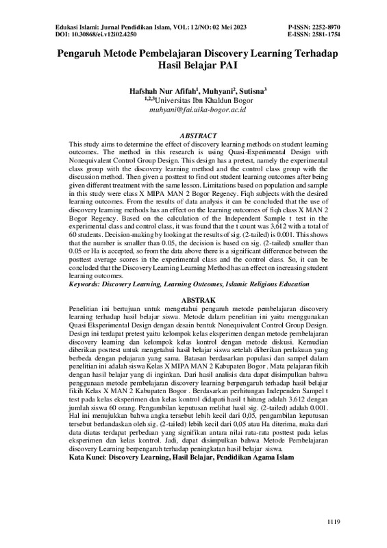 Pengaruh Metode Pembelajaran Discovery Learning Terhadap Hasil Belajar PAI.pdf
