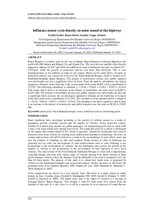 Influence motor cycle density on noise sound at the highway.pdf