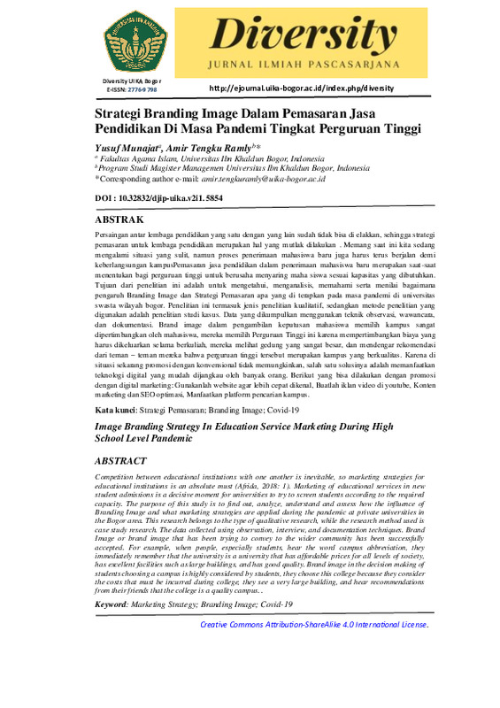 Strategi Branding Image dalam Pemasaran Jasa Pendidikan di Masa Pandemi Tingkat Perguruan Tinggi.pdf Strategi Branding Image dalam Pemasaran Jasa Pendidikan di Masa Pandemi Tingkat Perguruan Tinggi.pdf