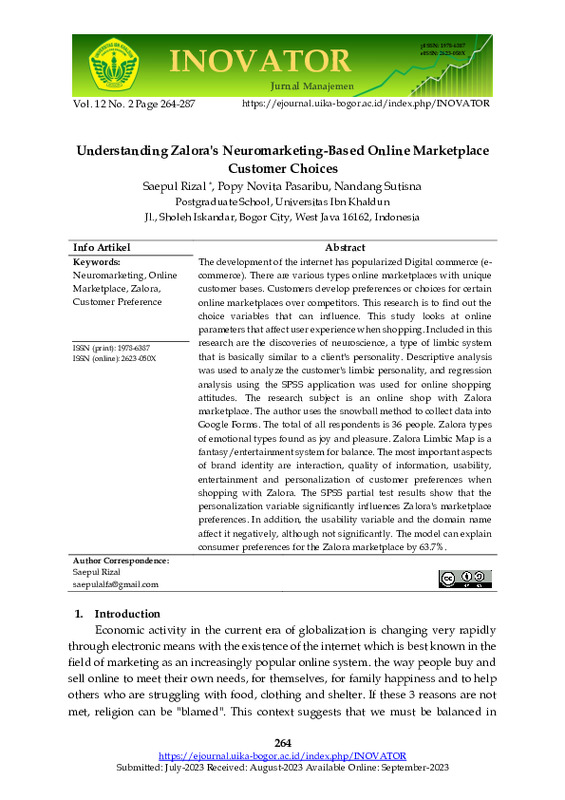 Understanding Zalora's Neuromarketing-Based Online Marketplace Customer Choices.pdf Understanding Zalora's Neuromarketing-Based Online Marketplace Customer Choices.pdf