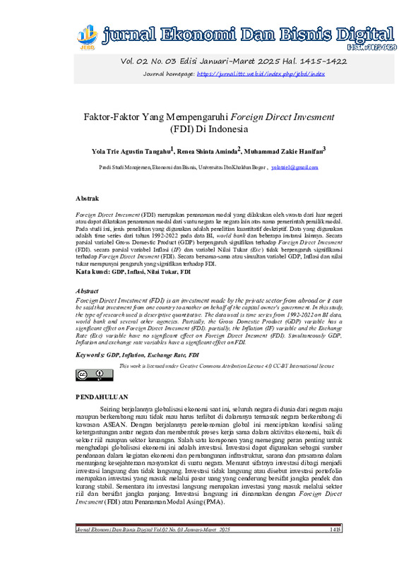 Faktor-Faktor Yang Mempengaruhi Foreign Direct Invesment (FDI) Di Indonesia.pdf Faktor-Faktor Yang Mempengaruhi Foreign Direct Invesment (FDI) Di Indonesia.pdf