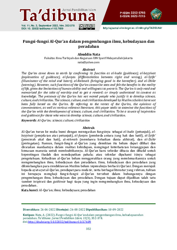 Fungsi-fungsi Al-Qur'an dalam pengembangan ilmu, kebudayaan dan peradaban.pdf Fungsi-fungsi Al-Qur'an dalam pengembangan ilmu, kebudayaan dan peradaban.pdf