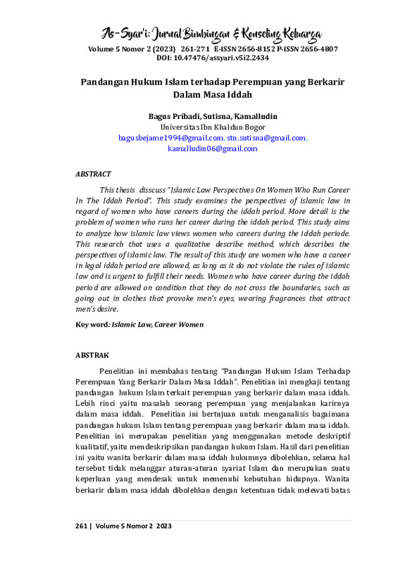 Pandangan Hukum Islam terhadap Perempuan yang Berkarir Dalam Masa Iddah.pdf Pandangan Hukum Islam terhadap Perempuan yang Berkarir Dalam Masa Iddah.pdf