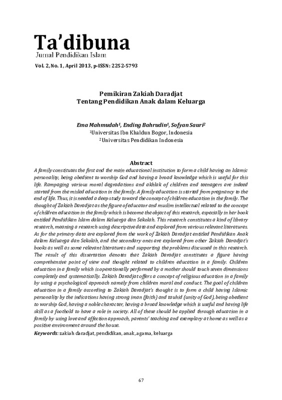 Pemikiran Zakiah Daradjat Tentang Pendidikan Anak dalam Keluarga.pdf Pemikiran Zakiah Daradjat Tentang Pendidikan Anak dalam Keluarga.pdf