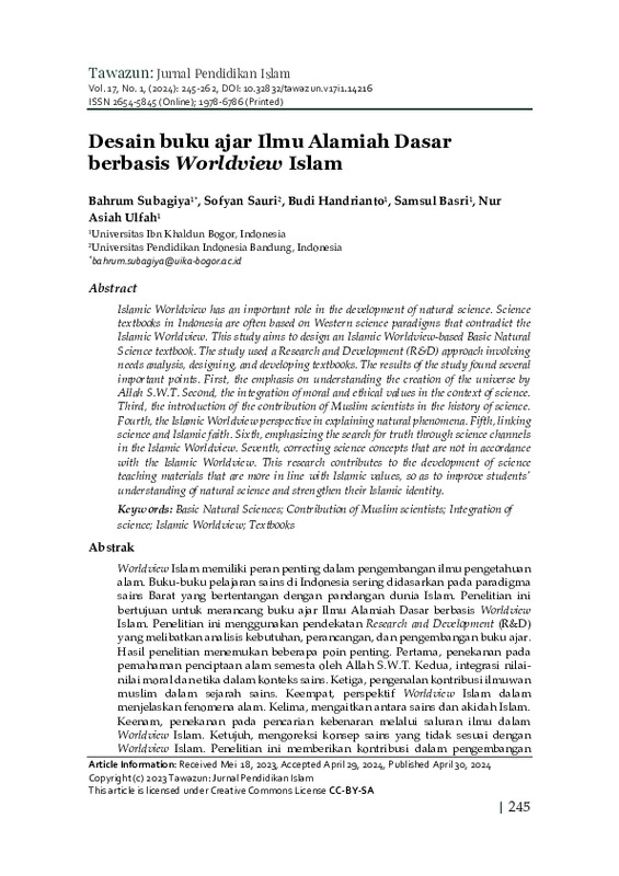 Desain buku ajar Ilmu Alamiah Dasar berbasis Worldview Islam.pdf