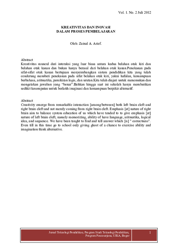 Kreativitas Dan Inovasi Dalam Proses Pembelajaran.pdf Kreativitas Dan Inovasi Dalam Proses Pembelajaran.pdf
