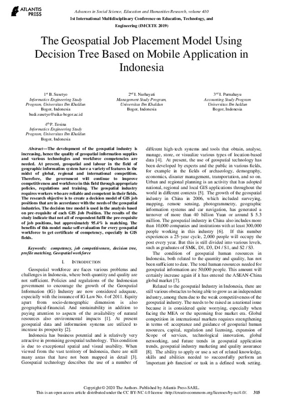 The Geospatial Job Placement Model Using Decision Tree Based on Mobile Application in Indonesia.pdf