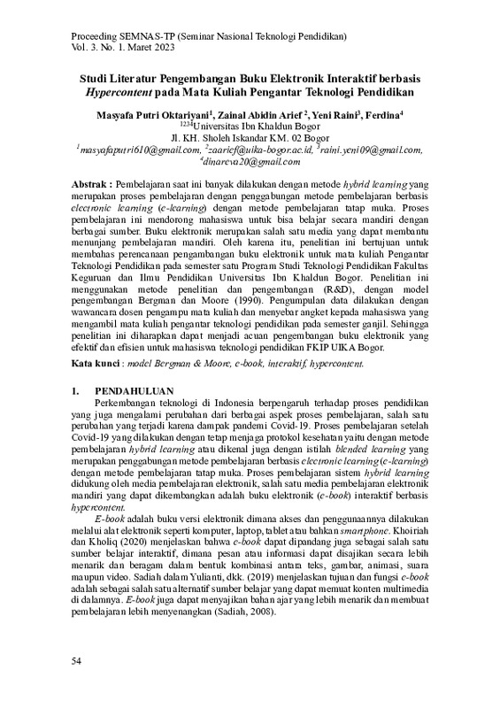 Studi Literatur Pengembangan Buku Elektronik Interaktif Berbasis Hypercontent Pada Mata Kuliah Pengantar Teknologi Pendidikan.pdf Studi Literatur Pengembangan Buku Elektronik Interaktif Berbasis Hypercontent Pada Mata Kuliah Pengantar Teknologi Pendidikan.pdf