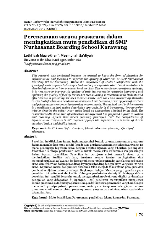 Perencanaan sarana prasarana dalam meningkatkan mutu pendidikan di SMP Nurhasanat Boarding School Karawang.pdf Perencanaan sarana prasarana dalam meningkatkan mutu pendidikan di SMP Nurhasanat Boarding School Karawang.pdf