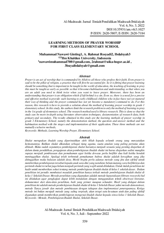 Learning Methods Of Prayer Worship For First Class Elementary School.pdf Learning Methods Of Prayer Worship For First Class Elementary School.pdf