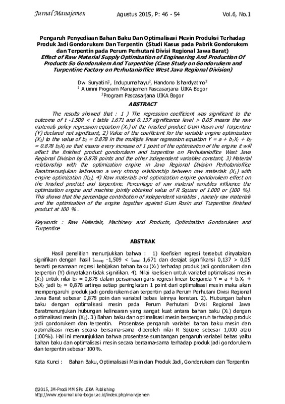 Effect of Raw Material Supply Optimization of Engineering And Production Of Products So Gondorukem And Turpentine (Case Study on Gondorukem and Turpentine Factory on ….pdf