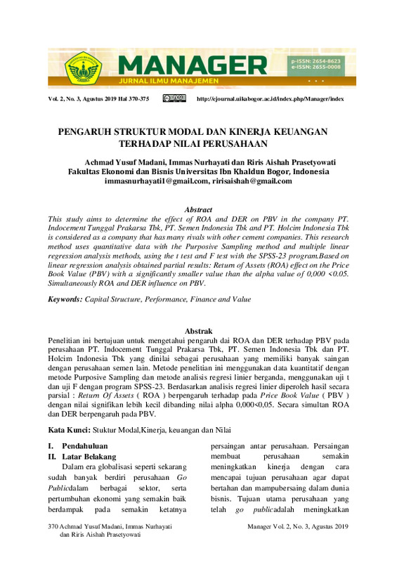 Pengaruh Struktur Modal Dan Kinerja Keuangan Terhadap Nilai Perusahaan.pdf