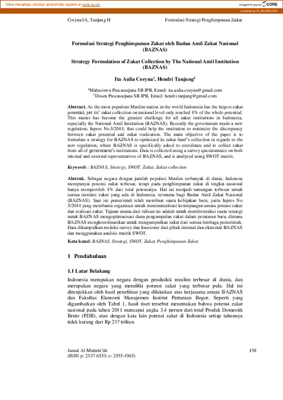 Formulasi Strategi Penghimpunan Zakat oleh Badan Amil Zakat Nasional.pdf Formulasi Strategi Penghimpunan Zakat oleh Badan Amil Zakat Nasional.pdf