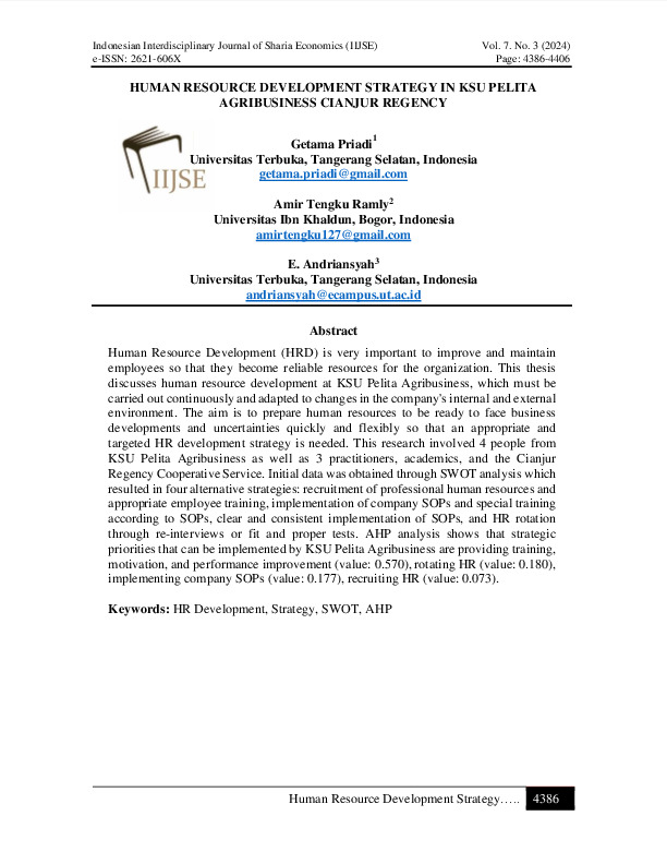 Human Resource Development Strategy in KSU Pelita Agribusiness Cianjur Regency.pdf Human Resource Development Strategy in KSU Pelita Agribusiness Cianjur Regency.pdf
