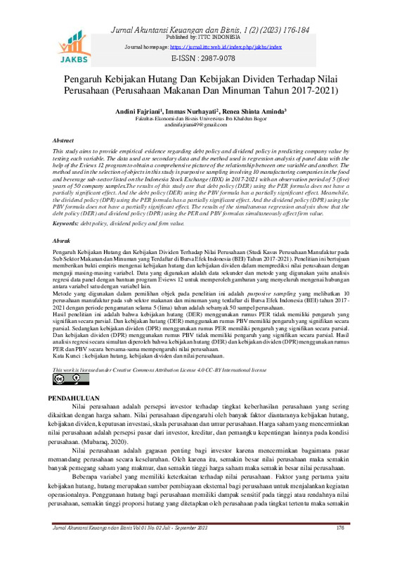 Pengaruh Kebijakan Hutang Dan Kebijakan Dividen Terhadap Nilai Perusahaan (Perusahaan Makanan Dan Minuman Tahun 2017-2021).pdf