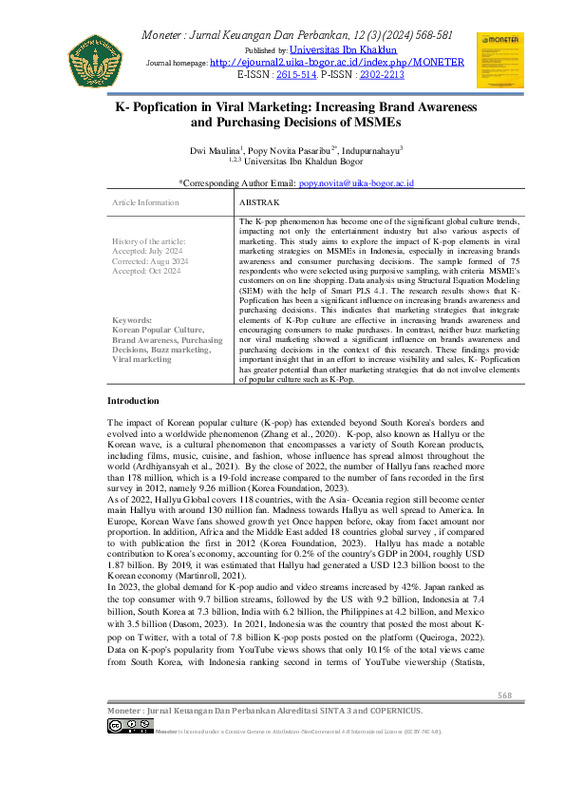 K-Popfication in Viral Marketing Increasing Brand Awareness and Purchasing Decisions of MSMEs.pdf K-Popfication in Viral Marketing Increasing Brand Awareness and Purchasing Decisions of MSMEs.pdf