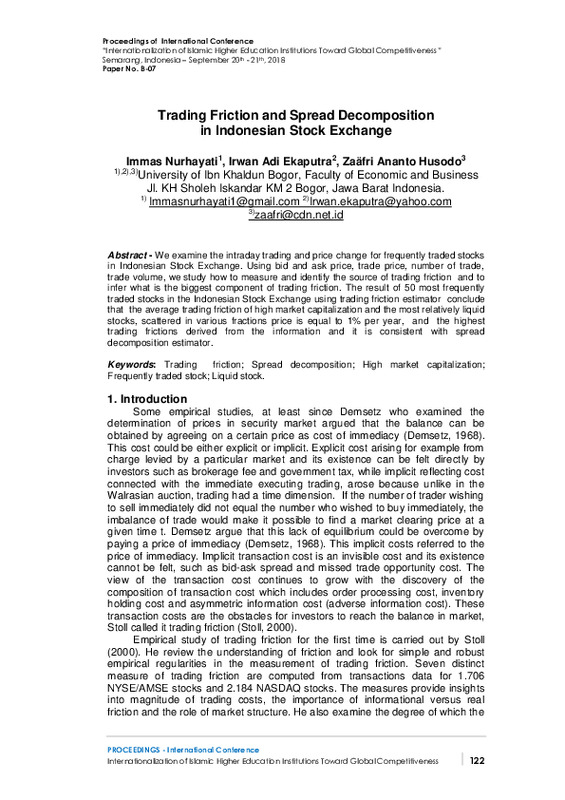 Trading Friction and Spread Decomposition in Indonesian Stock Exchange.pdf