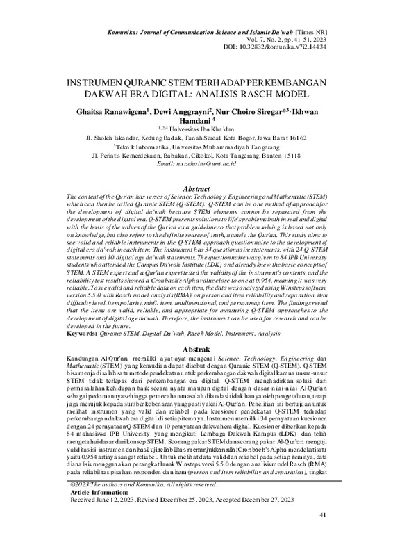 Instrumen Quranic STEM terhadap perkembangan dakwah era digital Analisis rasch model.pdf