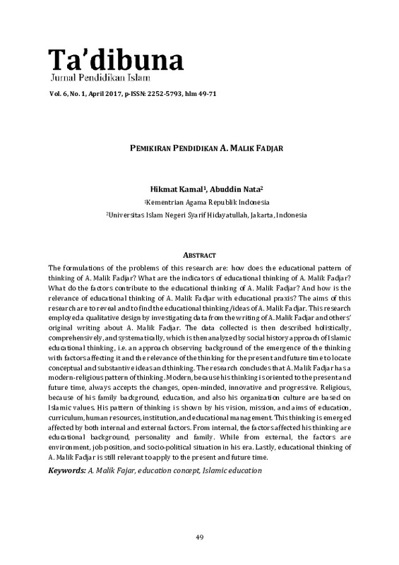 Pemikiran Pendidikan A. Malik Fadjar.pdf Pemikiran Pendidikan A. Malik Fadjar.pdf