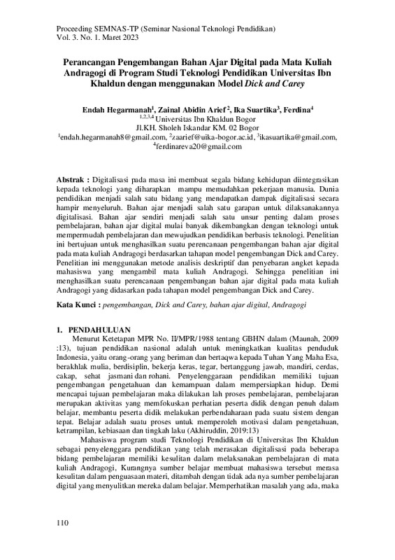 Perancangan Pengembangan Bahan Ajar Digital pada Mata Kuliah Andragogi di Program Studi Teknologi Pendidikan Universitas Ibn Khaldun dengan menggunakan Model Dick and Carey.pdf Perancangan Pengembangan Bahan Ajar Digital pada Mata Kuliah Andragogi di Program Studi Teknologi Pendidikan Universitas Ibn Khaldun dengan menggunakan Model Dick and Carey.pdf