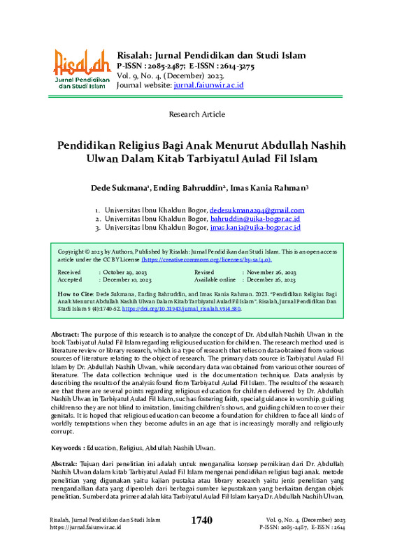 Pendidikan Religius Bagi Anak Menurut Abdullah Nashih Ulwan Dalam Kitab Tarbiyatul Aulad Fil Islam.pdf