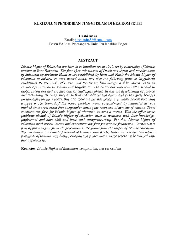 Kurikulum Pendidikan Tinggi Islam Di Era Kompetisi.pdf