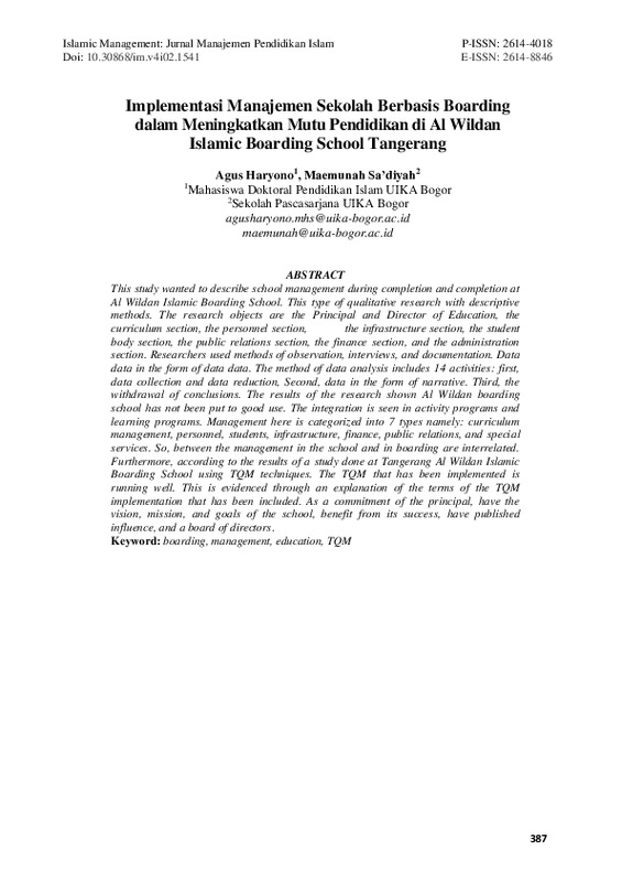 Implementasi Manajemen Sekolah Berbasis Boarding dalam Meningkatkan Mutu Pendidikan di Al Wildan Islamic Boarding School Tangerang.pdf