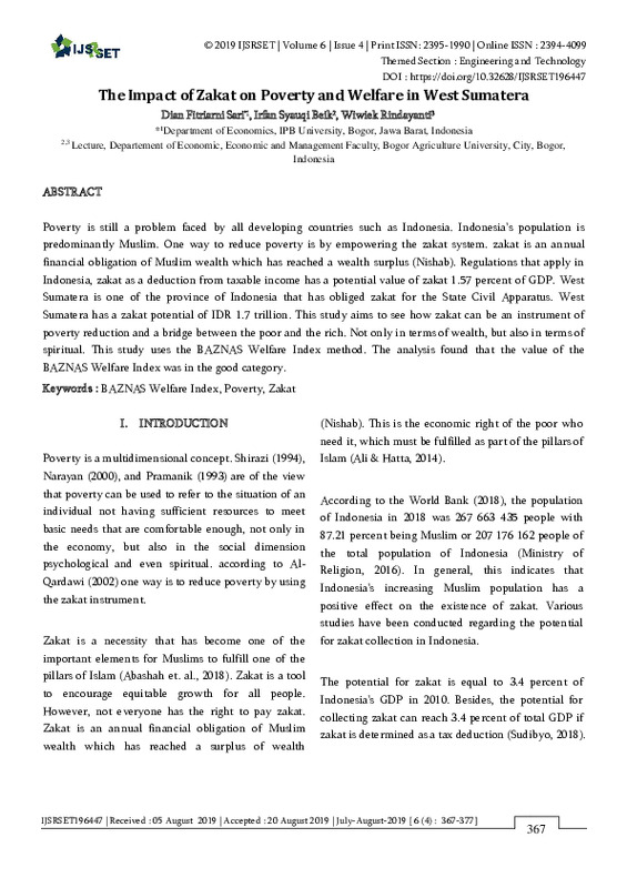 The Impact of Zakat on Poverty and Welfare in West Sumatera.pdf