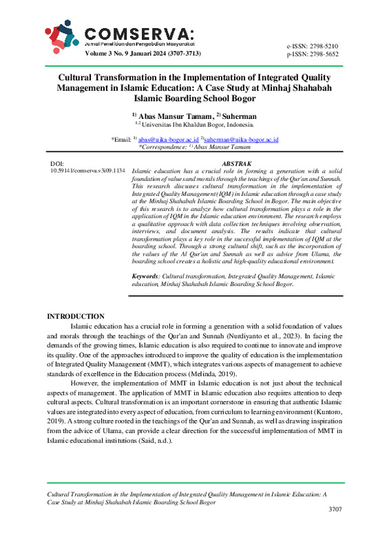 Cultural Transformation in the Implementation of Integrated Quality Management in Islamic Education.pdf Cultural Transformation in the Implementation of Integrated Quality Management in Islamic Education.pdf