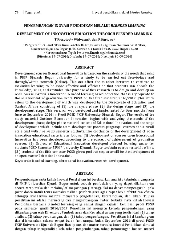 DEVELOPMENT OF INNOVATION EDUCATION THROUGH BLENDED LEARNING.pdf DEVELOPMENT OF INNOVATION EDUCATION THROUGH BLENDED LEARNING.pdf