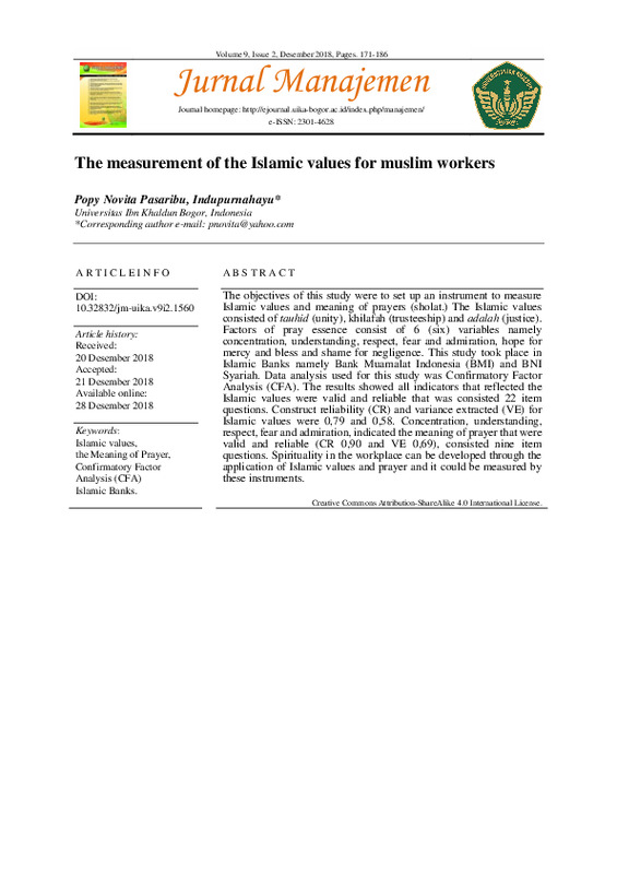 The measurement of the Islamic values for muslim workers.pdf