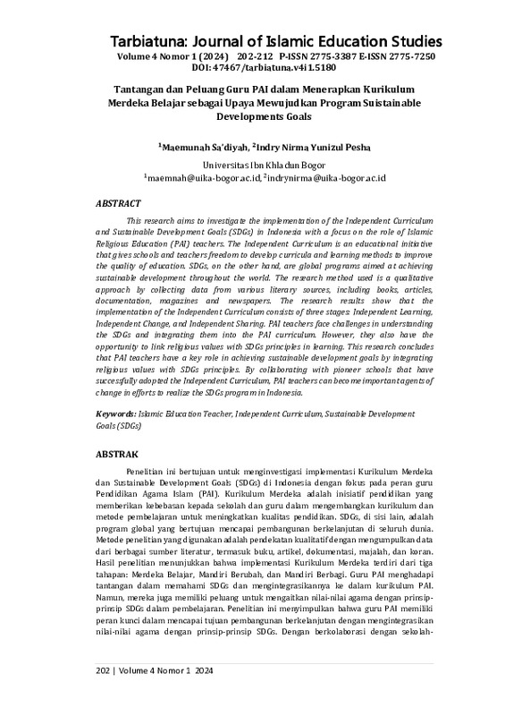 Tantangan dan Peluang Guru PAI dalam Menerapkan Kurikulum Merdeka Belajar sebagai Upaya Mewujudkan Program Suistainable Developments Goals.pdf