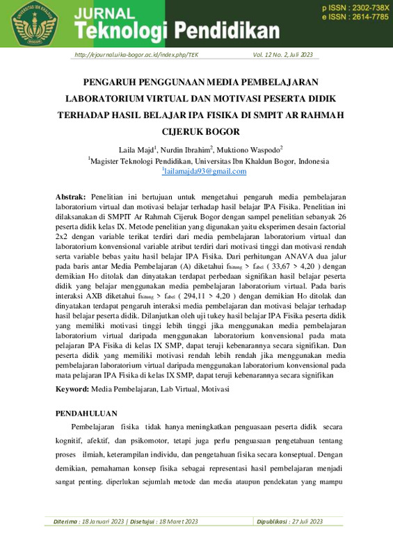 Pengaruh penggunaan media pembelajaran laboratorium virtual dan motivasi peserta didik terhadap hasil belajar ipa fisika di smpit ar rahmah cijeruk bogor.pdf Pengaruh penggunaan media pembelajaran laboratorium virtual dan motivasi peserta didik terhadap hasil belajar ipa fisika di smpit ar rahmah cijeruk bogor.pdf