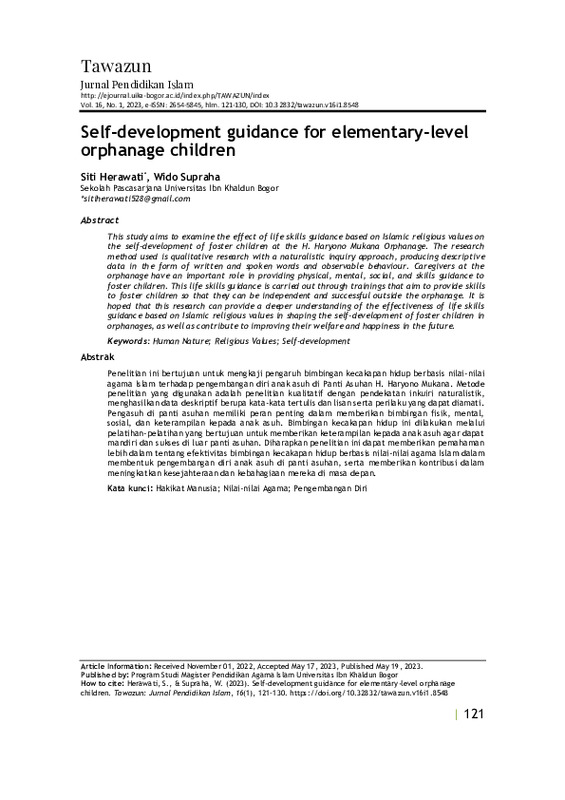 Self-development guidance for elementary-level orphanage children.pdf Self-development guidance for elementary-level orphanage children.pdf