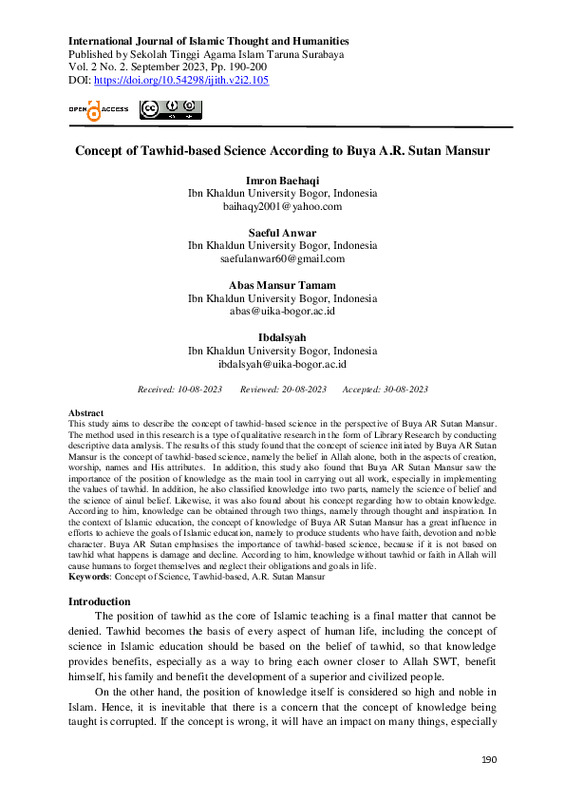 Concept of Tawhid-based Science According to Buya AR Sutan Mansur.pdf