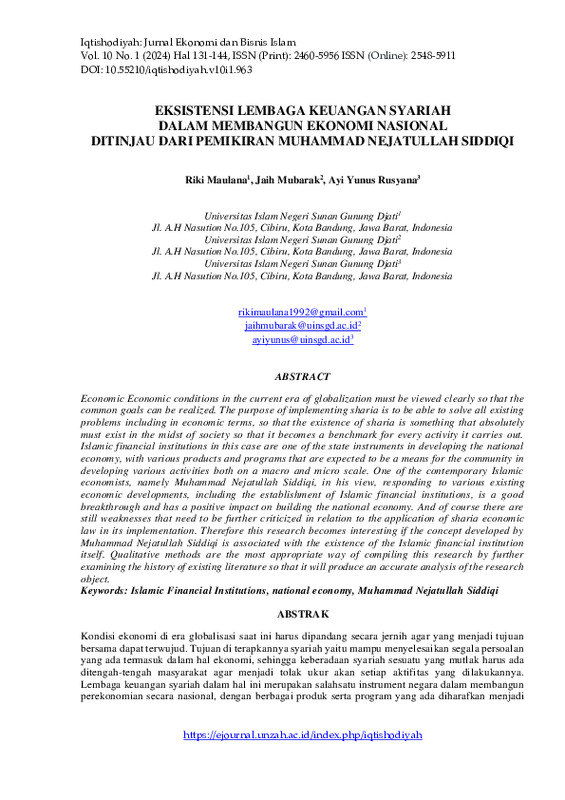 Eksistensi Lembaga Keuangan Syariah dalam Membangun Ekonomi Nasional Ditinjau dari Pemikiran Muhammad Nejatullah Siddiqi.pdf