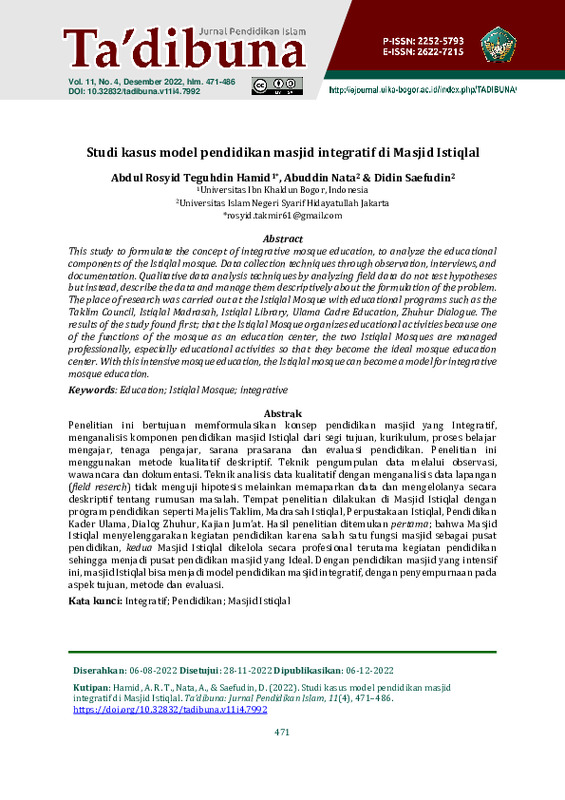 Studi kasus model pendidikan masjid integratif di Masjid Istiqlal.pdf