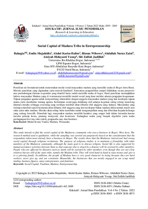 Social Capital of Madura Tribe in Entrepreneurship.pdf