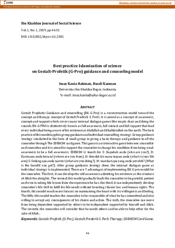Best practice Islamization of science on Gestalt-Profetik (G-Pro) guidance and counseling model.pdf