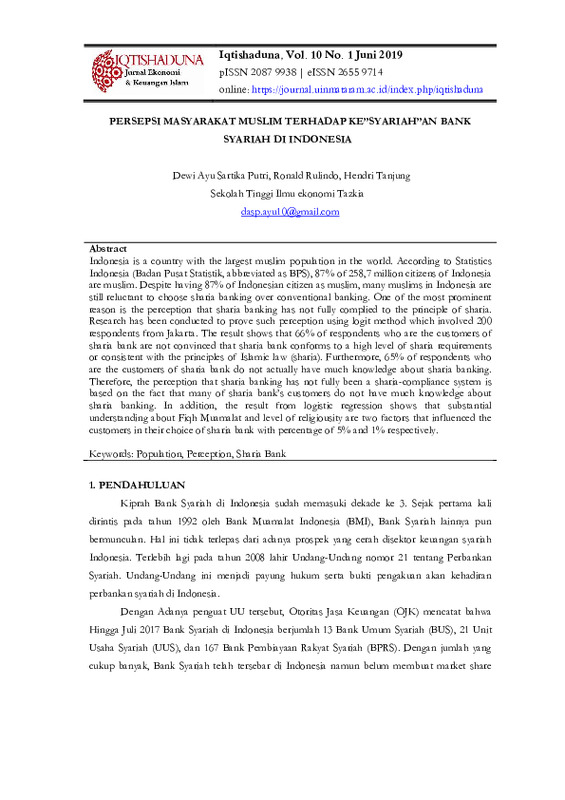 Persepsi Masyarakat Muslim Terhadap Ke” Syariah” An Bank Syariah Di Indonesia.pdf Persepsi Masyarakat Muslim Terhadap Ke” Syariah” An Bank Syariah Di Indonesia.pdf