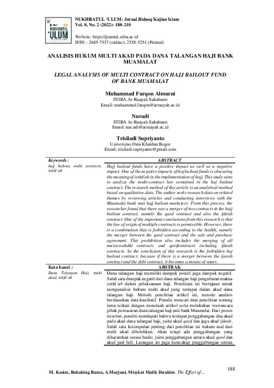 Analisis Hukum Multi Akad pada Dana Talangan Haji Bank Muamalat.pdf